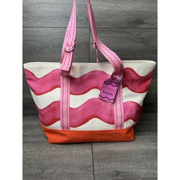 Isaac Mizrahi Live! CRAYOLA Wed Handle Tote Pink Multi, One size - Picture 1 of 12